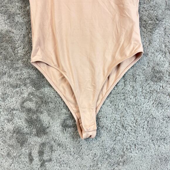 Zara Nude Beige High Neck Sleeveless Halter Bodysuit S Small - Picture 6 of 10